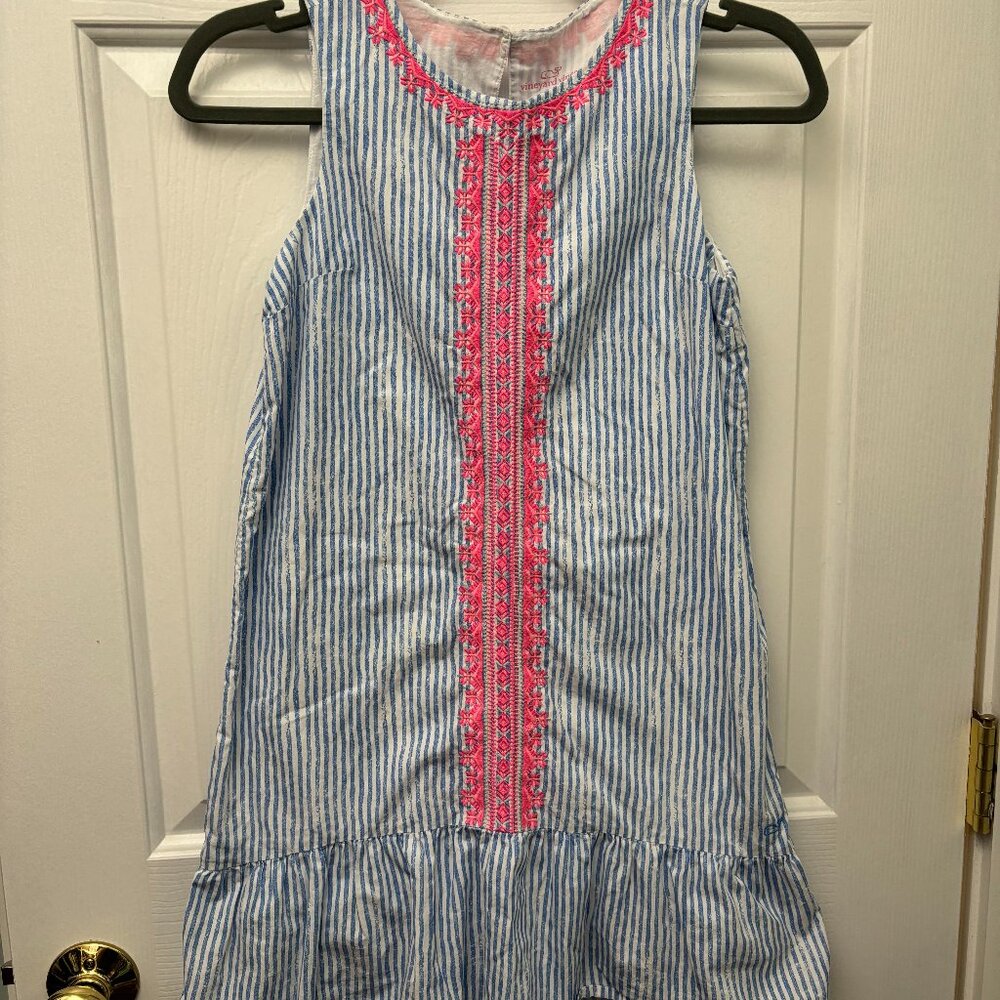 Vineyard Vines girls seersucker and embroidered dress, size 12